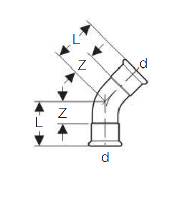 Lidhëse Geberit Edelstahl 30604, 22 mm