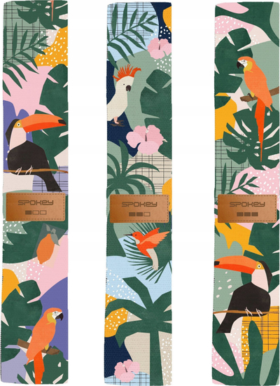 Set shirita trajnimi Spokey HOME JUNGLE, 3 unaza rezistence, pambuk, shumëngjyrësh