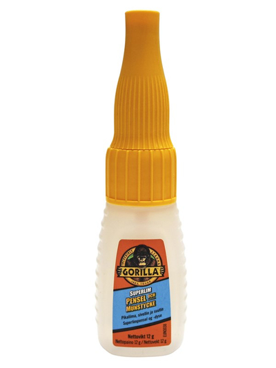 Ngjitës i shpejtë Gorilla Super Glue Medium me Furçë dhe Grykë, 12g, transparent