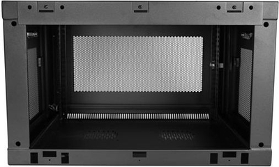 Kabinet rrjeti 6U Wall Mount Rack, montim në mur, çelik, i zezë