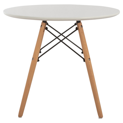 Tavolinë fëmijësh HomeMarkt Minimal Kid HM8451.01, dru fagu, Ø60x51 cm, e bardhë