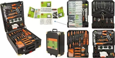 Set veglash ISMA Trolley, 1450 copë, valixhe me rrota, i zi