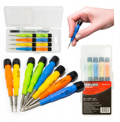 Set kaçavidash precize Rockforce BM-3031319, 9 pjesë, për elektronikë, shumëngjyrësh