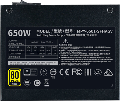 Burim energjie Cooler Master V650 SFX Gold MPY-6501-SFHAGV-EU , 650W
