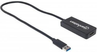 Adapter USB 3.0 në HDMI Manhattan SuperSpeed, 2560 x 1440, Full HD 1080p, i zi