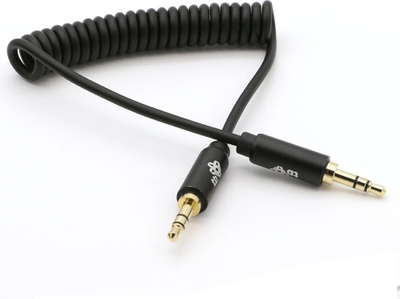 Kabllo audio TB AKTBXAJCOILED1B, 3.5mm M/M, spiral, 1m, e zezë