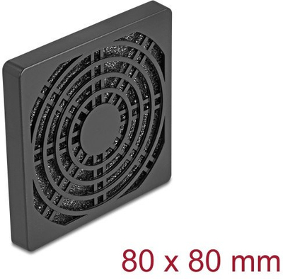 Филтер за прав за вентилатор за компјутер Delock, 80 x 80 mm, црн