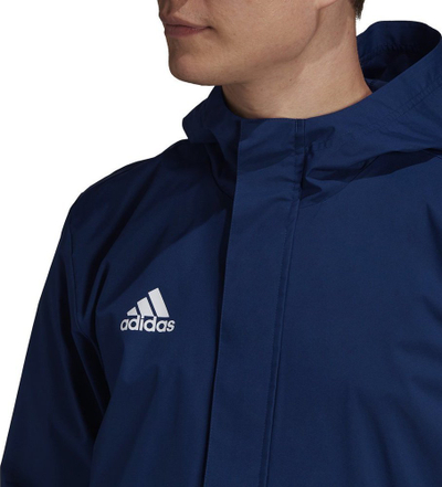 Xhaketë sportive Adidas Entrada 22 M IK4011, të papërshkueshme nga uji, me kapuç, blu navy