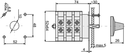 Ndërrues rrotullues Elektromet Łuk 25-41, 3P, 25A, gri