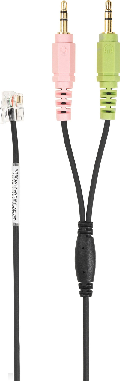 Kabllo audio EPOS CUIPC 1, RJ9 në 2x 3.5mm, i zi