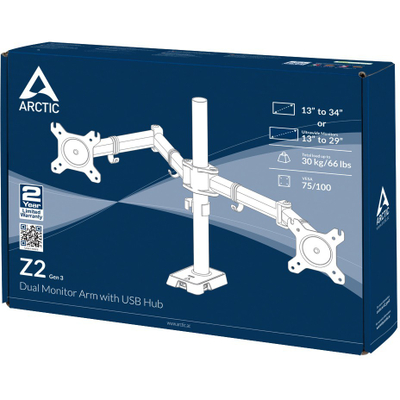 Mbajtëse për dy monitorë ARCTIC Z2 Gen 3- E zezë