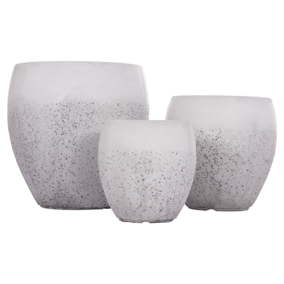 Set vazo lulesh Gardener HM4718, 3 copë, fiberclay, e bardhë