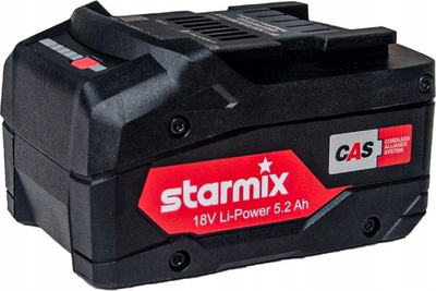 Bateri rezervë Starmix Li-Power 459745, 18V, 5.2Ah, e zezë