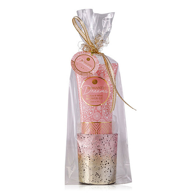 Set kozmetik Accentra Romantic Dreams - Xhel dushi 200 ml + Mbajtëse për qirinjë