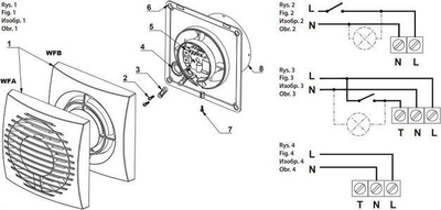 Ventilator banjoje Awenta Fabio fi 100, qafë 5 cm, me higrostat, i bardhë