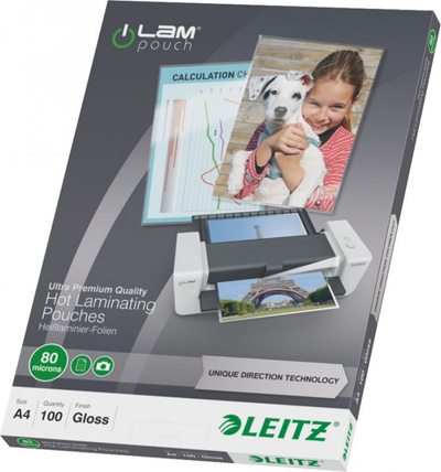 Fletë laminimi Leitz UDT, A4, 80 mic, 100 copë