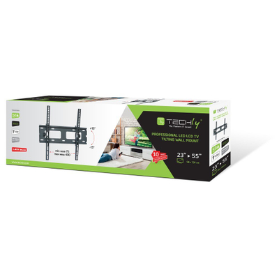 Mbajtëse muri për TV Techly 301269, 23-55", 60 kg, e zezë