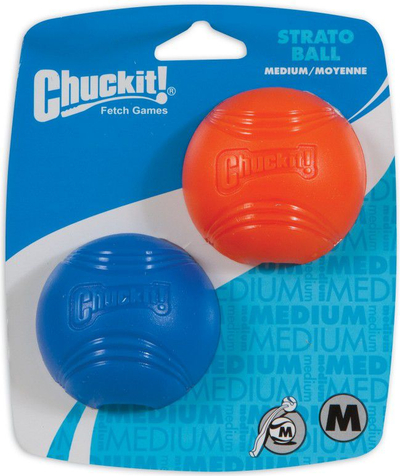 Lodër për qentë Chuckit Strato Ball Medium, set me 2 copë, prej gome natyrale, portokalli