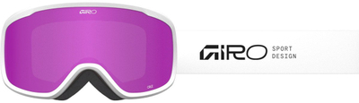 Скијачка маска Giro Cruz Stacked, леќа Amber Pink, бела