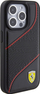 Mbulesë telefoni Ferrari Perforated për iPhone 15 Pro, lëkurë PU, kompatibile me karikim wireless, e zezë