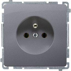 Prizë Kontakt-Simon Simon Basic, me tokëzim, 16A 250V, argjend mat