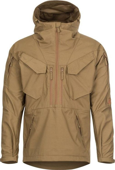 Xhaketë jashtë Helikon-Tex Pilgrim Anorak, model taktik, me kapuç që rregullohet, ngjyrë coyote