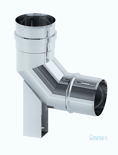 Lak i mbështetur oxhaku Jeremias ALBI TN06E060, 87°, fi 60, inox argjendtë