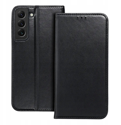 Futera magnetike portofol Smart Magneto për Samsung Galaxy A36 5G, lëkurë e zezë, me qëndrim horizontal