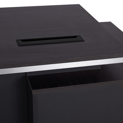 Tavolinë zyre Professional HM2113L, dollap majtas, 180x80x76 cm, ngjyrë wenge gri