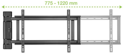 Mbajtëse murale për monitor Techly ICA PLB 060M, motorizuar, 43" 77.5 122 cm, e zezë