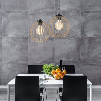 Llambë varëse Lamkur Zoya 45399, 2x60W E27, metal loft, e zezë ari