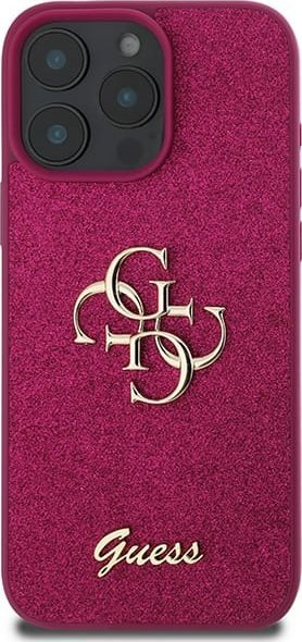 Mbulesë telefoni Guess Glitter Script Big 4G GUHCP16LHG4SGU, për iPhone 16 Pro 6.3", hardcase, vjollcë