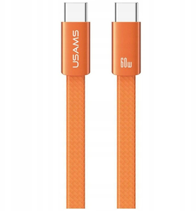 Kabllo USB-C Usams U96, 1.2m, 60W, portokalli