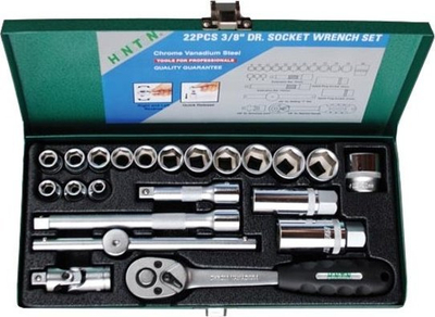 Set çelësa gotë HNT, 3/8", 22 copa, në kuti metalike