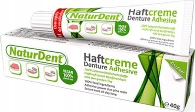 Леплив крем за протези NaturDent Adhesive Cream, силна фиксација, 100% вегански