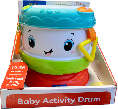 Lodër daulle interaktive Clementoni Baby Activity Drum, me muzikë, drita, plot me ngjyra