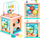 Дрвена едукативна коцка ECOTOYS “Мула Сортер Дино”, мултифункционална, шарена