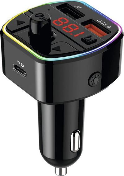 Transmetues FM për makinë Digicar 4 BT, Bluetooth, PD 20W, i zi