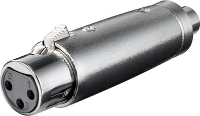 Adapter audio Wentronic XLR 007, XLR 3-pin në RCA, femër me femër, ngjyrë argjendi