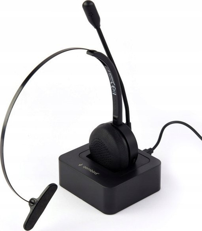 Kufje Bluetooth Gembird BTHS-M-01, mono, me mikrofon boom, të zeza