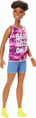 Kukull Barbie Fashionistas Original, flokë kaçurrela, rroba rozë, shumëngjyrëshe