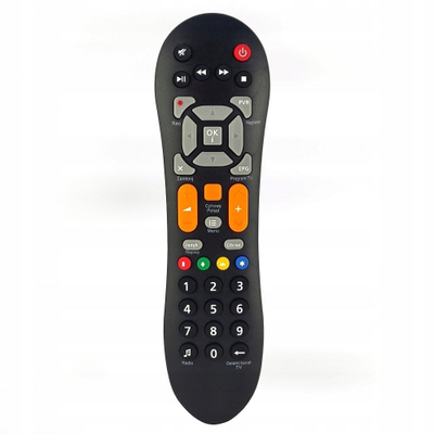 Telekomandë për dekoder Polsat HD7000 HD5000 HD3000, zëvendësuese, butona portokalli, e zezë