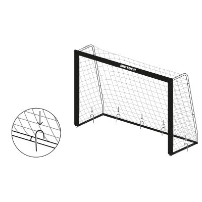 Portë futbolli Meteor Steel, 300x200x120 cm, portative, e zezë