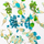 Dekor për thonj Semilac Flower Flakes Spring Meadow, pastel jeshile dhe turkeze