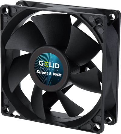 Кулер за куќиште GELID Silent 8 PWM FN-PX08-21, 80mm, 4 пински, црн