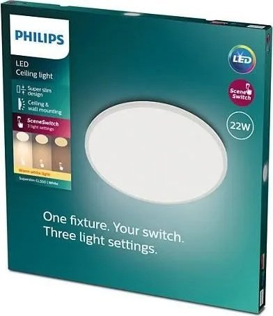 Lampë tavoni Philips SuperSlim, LED 42 cm, 2700K, e bardhë