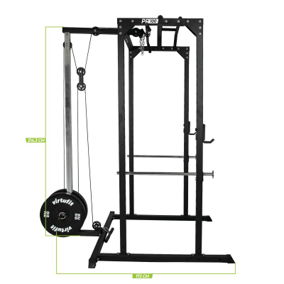 Shtesë lat VirtuFit PR100 për stacion force, ngjyrë e zezë