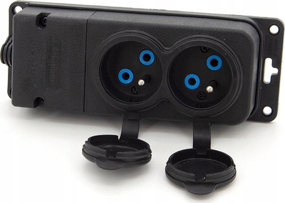 Shirit prizash Rubber Double Socket, 2 dalje, IP44, i zi