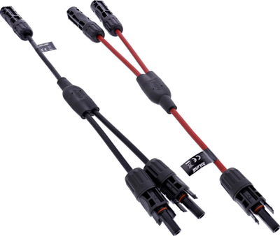 Set kabllo solare InLine Solar Cable 2-way Distributor, MC4, 0.36m, i zi i kuq