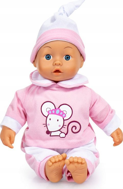 Lodër gocë e vogël interaktive Bayer Design Pink Mouse, 14\", me gjojna, rozë